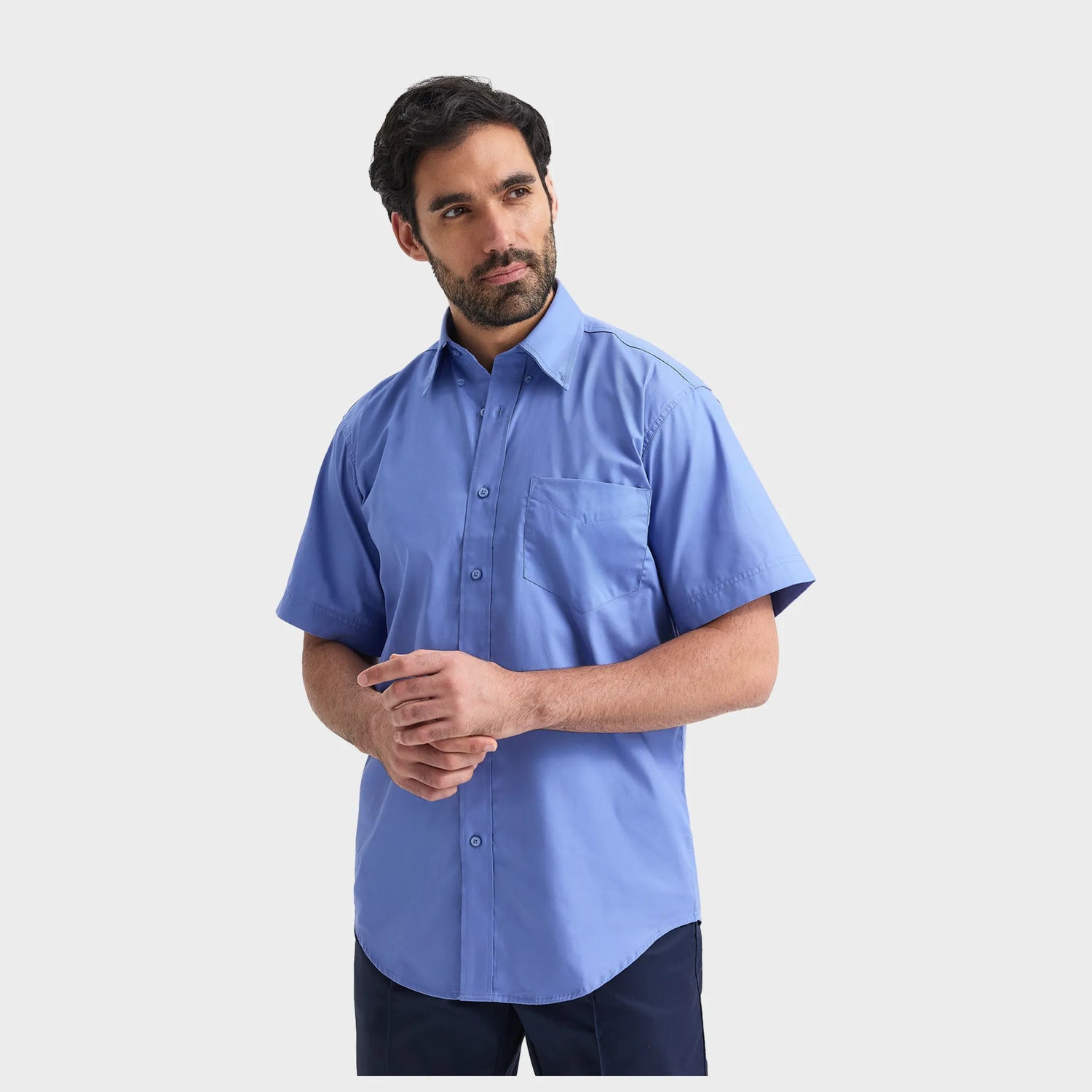 UC702 Mens Pinpoint Oxford Half Sleeve Shirt